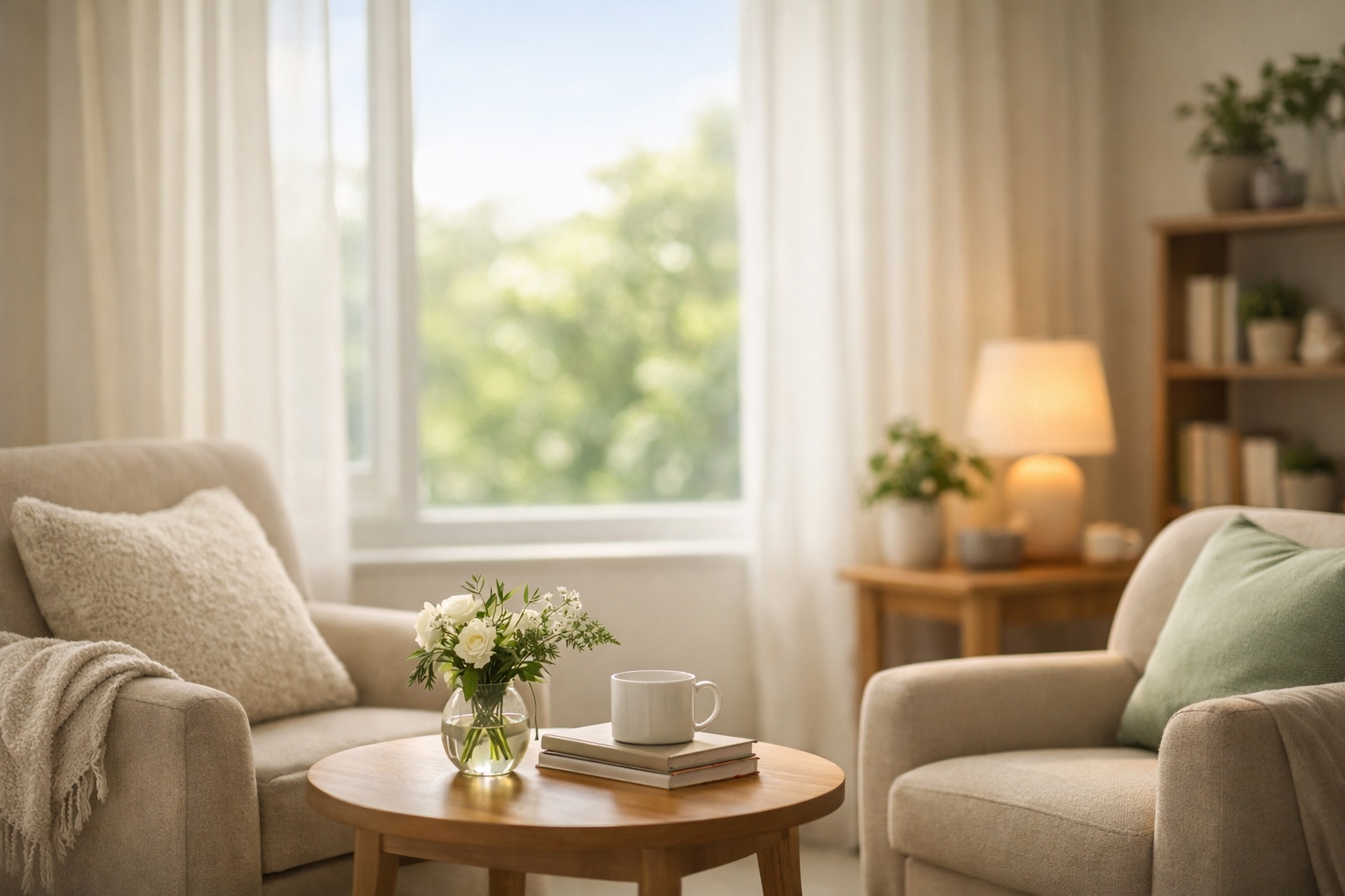 Spațiu luminos și cald, cu plante și lumină naturală (imagine placeholder).